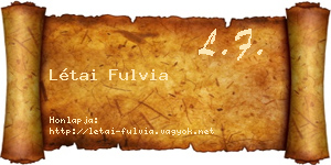 Létai Fulvia névjegykártya